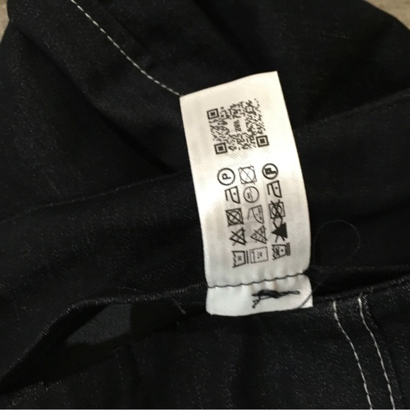 Zara Pants Contrasting Top Stitching Blue Chambray Womens small - Picture 9 of 10